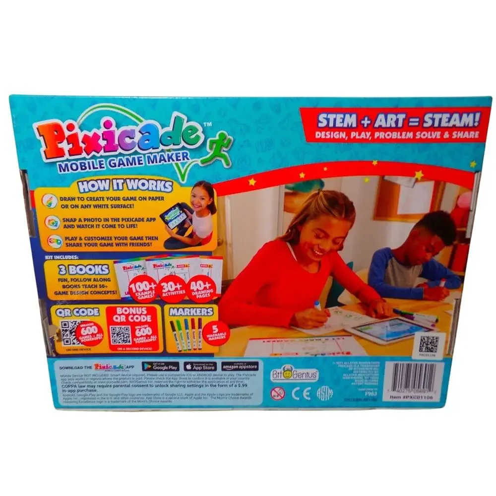 Pixicade Mobile Game Maker Create Play & Share Your Own Video Games STEM Kit